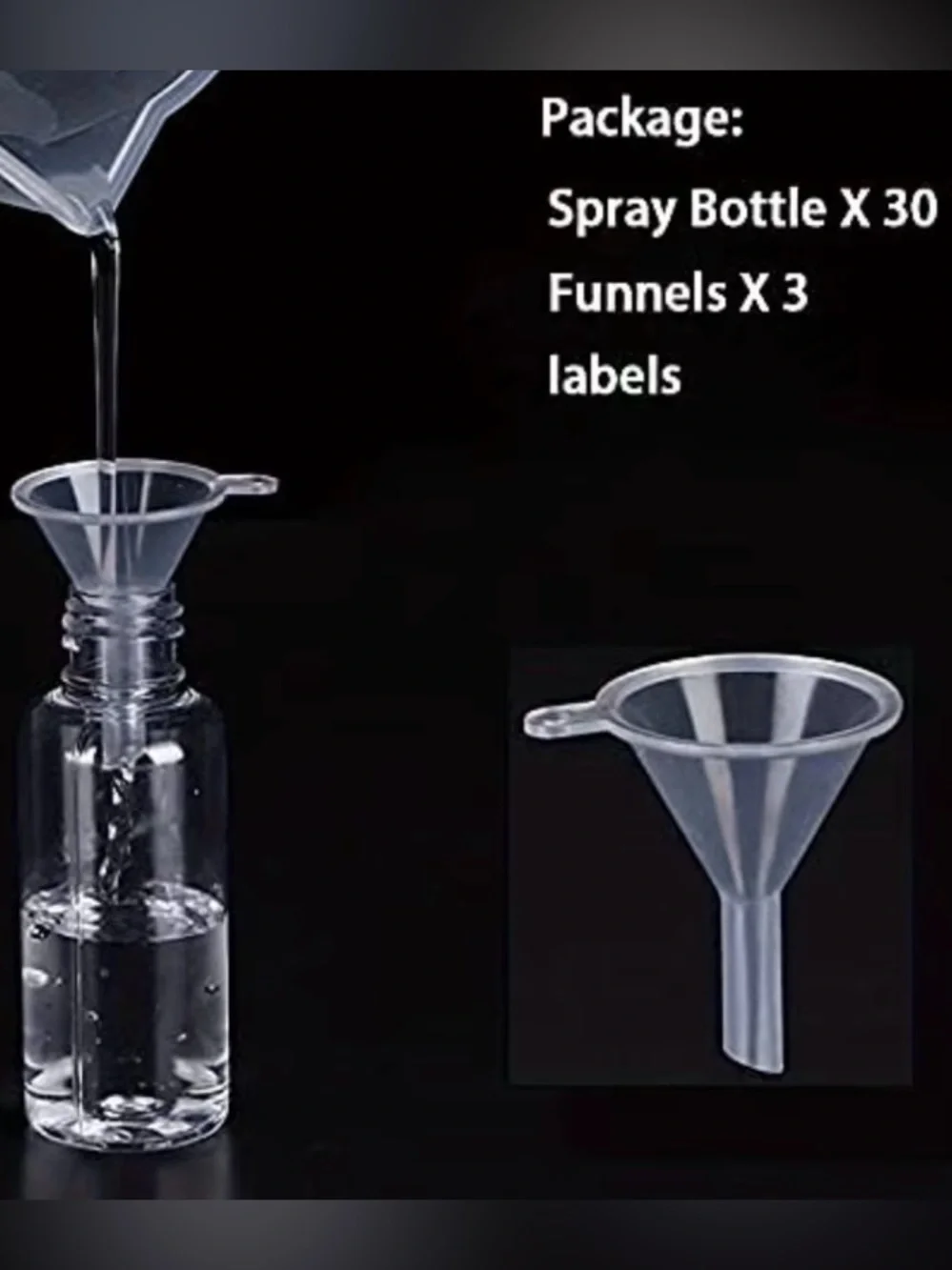 30pcs Blank Clear Spray Bottles with White Caps 1oz- Multipack